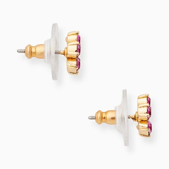 NEW Kate Spade Flower Stud Earrings- Deep Magenta - Picture 2 of 9
